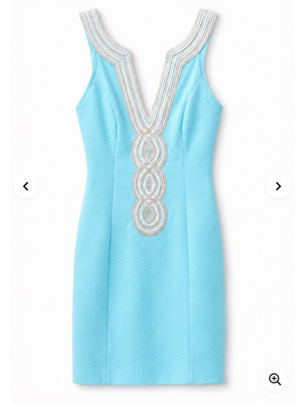 Lilly Pulitzer Aqua Embellished V-Neck Mini Dress
